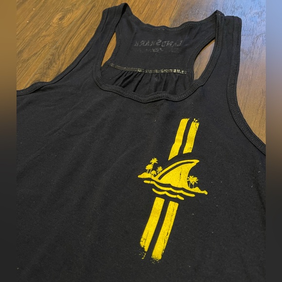 Landshark Beer racer back tank top chest logo drinking shirt Small - Picture 2 of 5